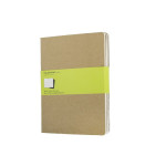 Cahiers - kraft - pages blanches - 19 x 25 cm - 3 pcs