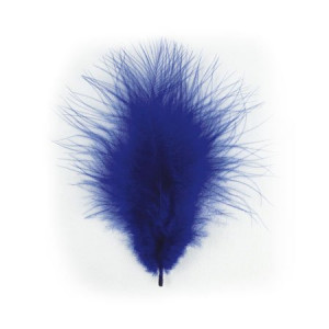 Plume décorative 8cm sachet de 10 - Bleu Foncé