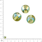 Perle ronde en verre irisé Ø 6 mm - Vert olive AB x 50 pces