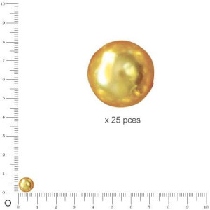 Perles Renaissance - Jaune soleil - Ø 8 mm  x 25 pces