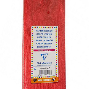 Rouleau de papier crépon métallisé 2,50 x 0,5 m - Rouge
