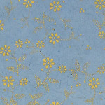 Papier Lokta Imprimé 50 x 75 cm Bleu gris motif Sybille or