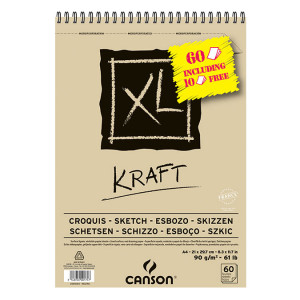 Bloc de papier XL Kraft 90 g/m² - 29,7 x 42 cm (A3)