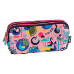 Trousse 3 fermetures éclair Peacock rose