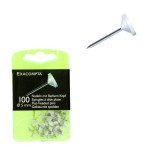 Epingle de signalisation Tête plate blanche 5 mm - 100 pcs